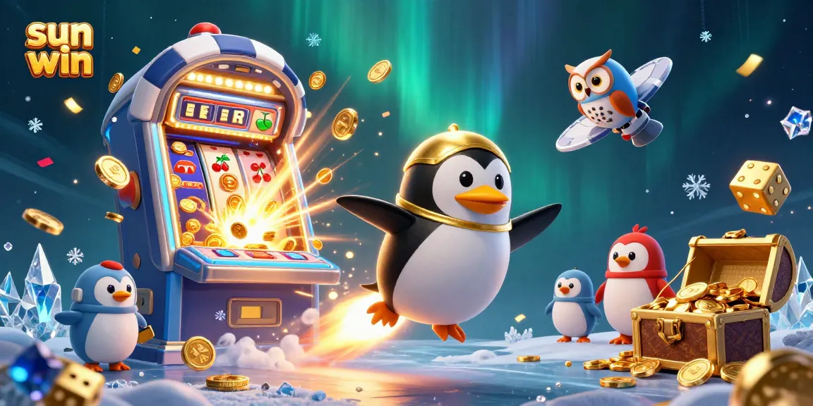 Experience thrilling jackpot wins with sun win's colorful casino adventure illustration featuring dynamic characters and game elements.