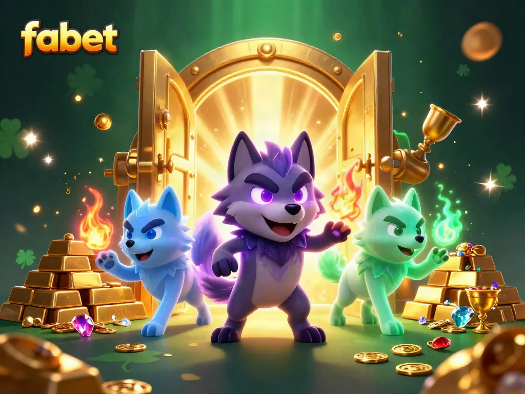 Engage in thrilling experiences at fabet with ghostly wolves and treasure illustrations enhancing the casino atmosphere.