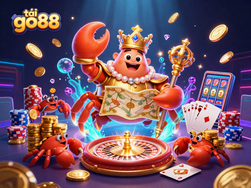 Play engaging games with tải go88 while admiring a vibrant underwater casino adventure illustration.